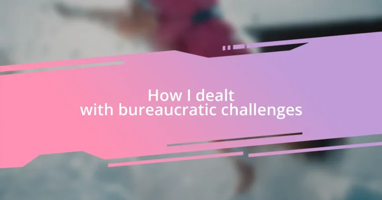 How I dealt with bureaucratic challenges