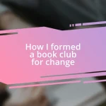 How I formed a book club for change