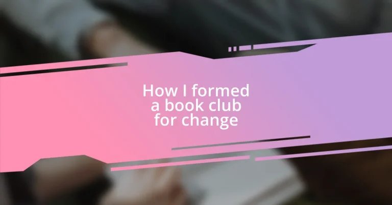 How I formed a book club for change