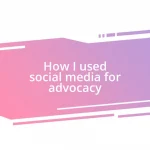 How I used social media for advocacy