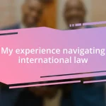 My experience navigating international law