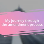 My journey through the amendment process