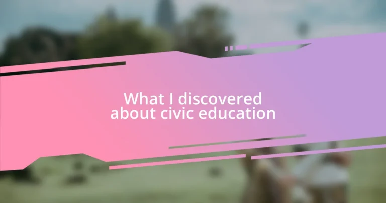 What I discovered about civic education