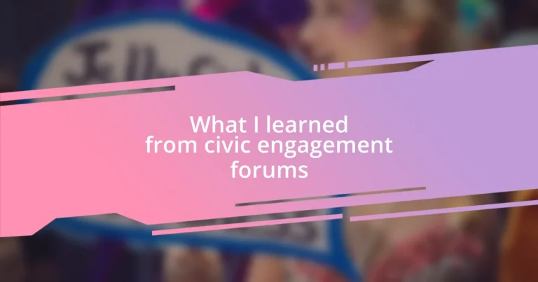 What I learned from civic engagement forums