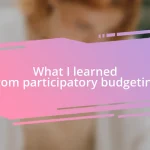 What I learned from participatory budgeting